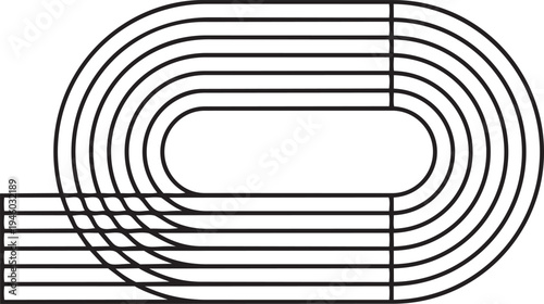 Track of Athletic Competition: An aerial depiction of a meticulously designed track for athletic competition, featuring lanes and curves, embodies the essence of speed, dedication.