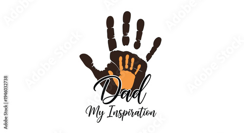 Vector hand logo with inspirational quote