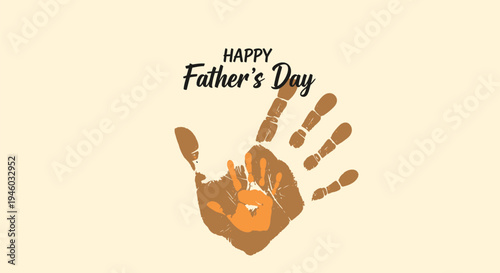 Vector illustration of handprint with Happy Father's Day text