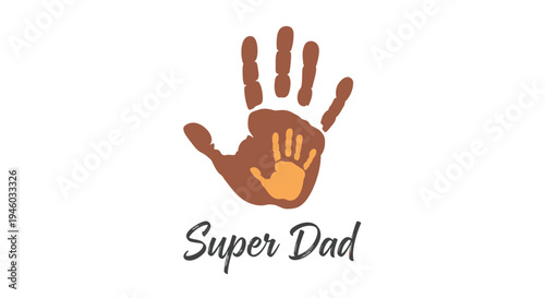 Vector illustration of Super Dad handprint logo