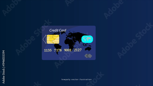 A futuristic credit card, made of glowing stars, lines, and triangles, stands out against a dark blue background. This image represents the idea of online payments, using a modern, geometric design.
