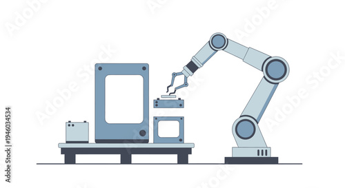 Robotic Arm Assembly Line Machine Industrial Automation Technology
