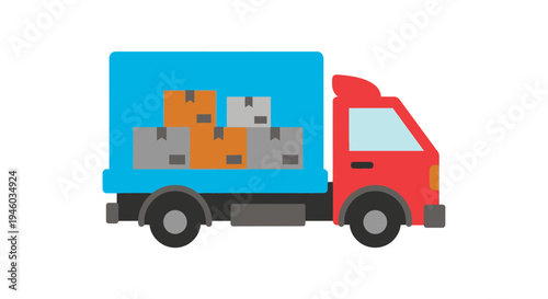 Delivery Truck with Boxes