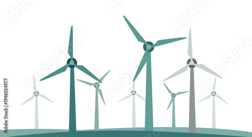 Wind Turbines Field - Renewable Energy Power Generation