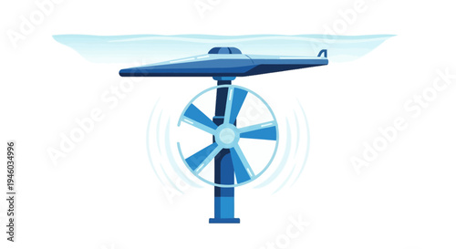 Underwater tidal turbine generating renewable energy from ocean currents