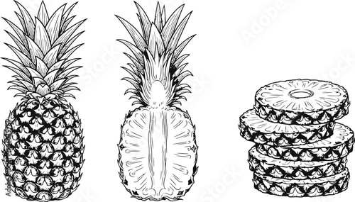 Pineapple and pineapple juice with stacked donuts