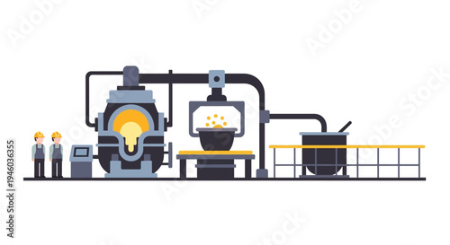 Industrial steel manufacturing process with modern equipment and