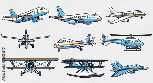 Collection of Various Aircraft Designs and Models.