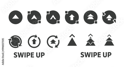 Various black circular arrow icons indicate navigation.
