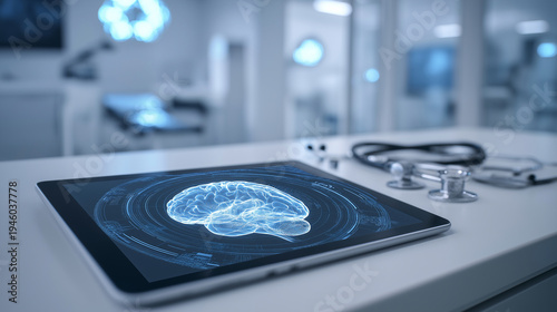Advanced neurological diagnostics concept showing digital brain imaging technology used in modern healthcare.