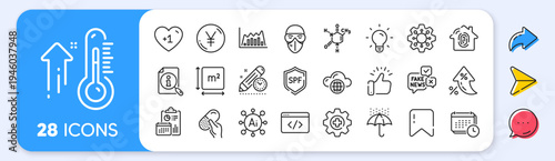 Light bulb, Calendar and Medical mask line icons. Interest rate, AI generate, Inflation icons. Pack of Fake news, Capsule pill, Project deadline icon. Vector