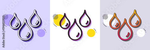 Waterproof line icon. Halftone dotted pattern. Gradient icon with grain shadow. Water resistant sign. Drop protection symbol. Line waterproof icon. Various designs. Vector