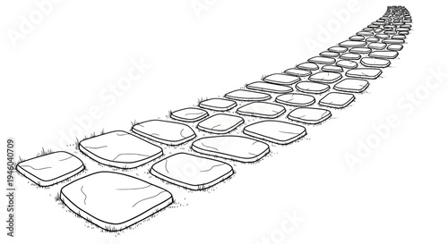 Stone pathway stretching into the distance