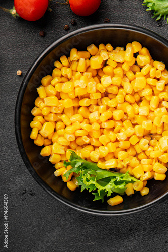 corn maize ready to eat cooked corn canned fruit tasty snack fresh delicious gourmet food background on the table rustic food top view copy space keto and paleo diet vegetarian and vegan food
