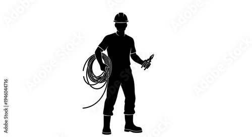 Silhouette of a male worker.
