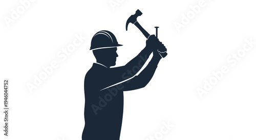 Construction worker with a hammer.