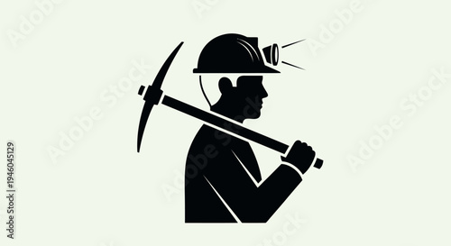 Man wearing mining hard hat.