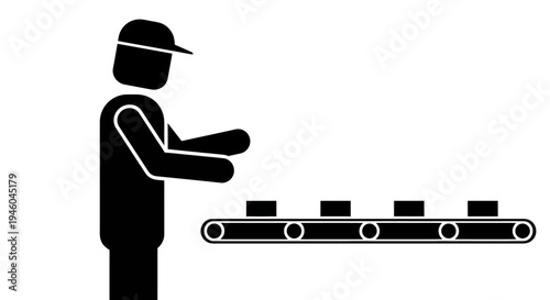 Worker on production line factory.