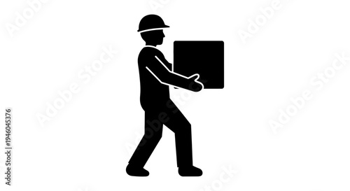 Man carrying a large box.