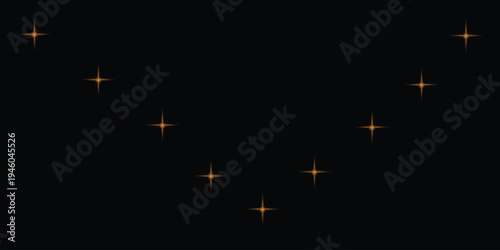 A starry night sky with white stars on a black background depicting a celestial scene with multiple twinkling lights in the darkness