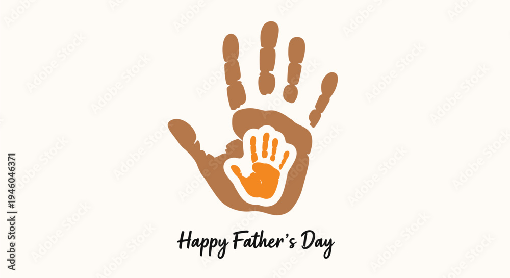 Obraz premium Vector illustration of handprint design for Father's Day