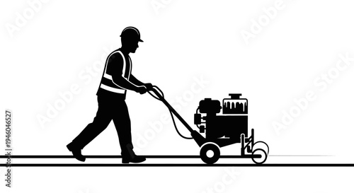 Man pushing large industrial cleaning machine.