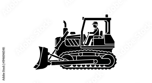 Bulldozer with operator on site.