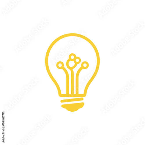 Simple yellow lightbulb icon symbolizing innovation and creativity