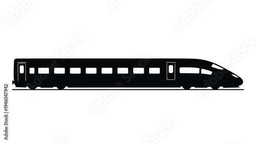 A sleek modern high speed train depicted in black silhouette