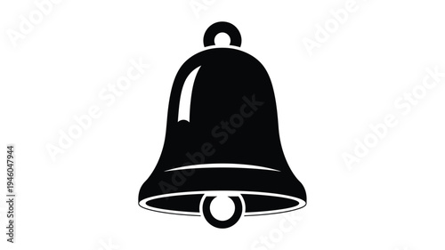 Simple black bell icon design a striking visual silhouette