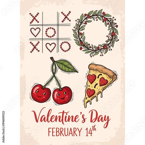 Valentine's Day festive holiday graphics.