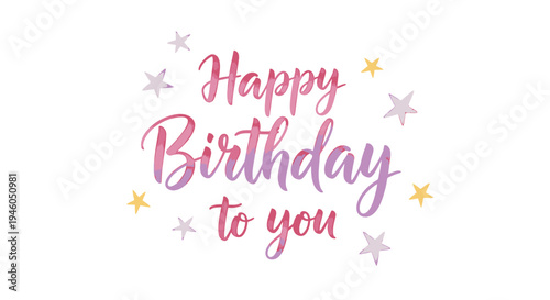 Happy Birthday greeting vector with stars