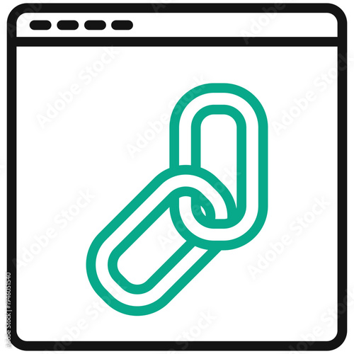 Backlink Outline Dual Tone Icon. Mini Illustration For Modern Concept, Ui, Ux Web And App Development. Related To Seo And Online Marketing.