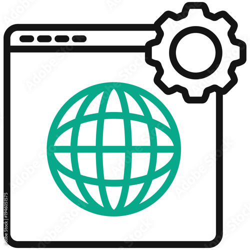 Domain Authority Outline Dual Tone Icon. Mini Illustration For Modern Concept, Ui, Ux Web And App Development. Related To Seo And Online Marketing.