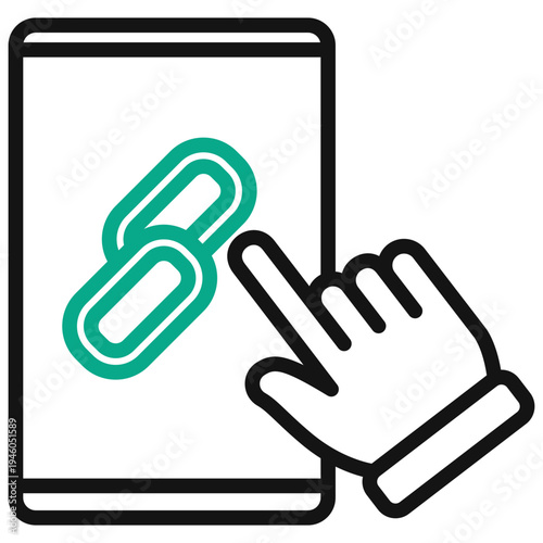 Link Outline Dual Tone Icon. Mini Illustration For Modern Concept, Ui, Ux Web And App Development. Related To Seo And Online Marketing.