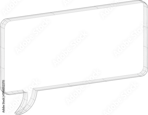 speech bubble wireframe chat box message dialog outline vector design element