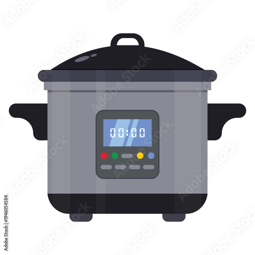 Electric Multi cooker with buttons, timer, handles