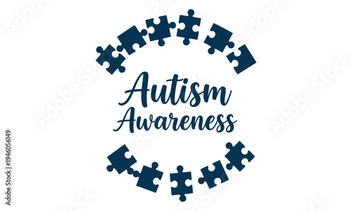 Autism awareness symbol with puzzle pieces