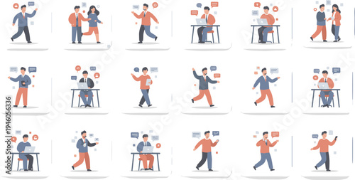 Diverse young people characters set working on laptops reading books drinking coffee and shopping for modern lifestyle and freelance work concept flat vector,