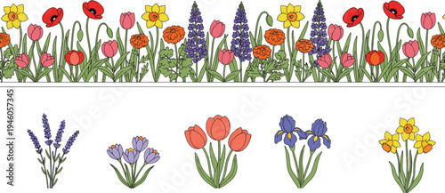 Large collection of education and mathematics illustrations featuring geometry formulas pythagorean theorem calculator and students for science and learning concept flat vector
