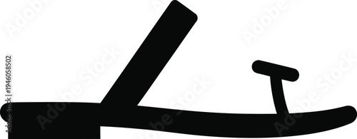 Black silhouette icon of a simple summer sandal with thin straps and a flat sole