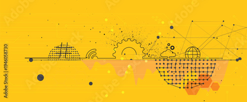 Cloud concept  abstract technology background and network service