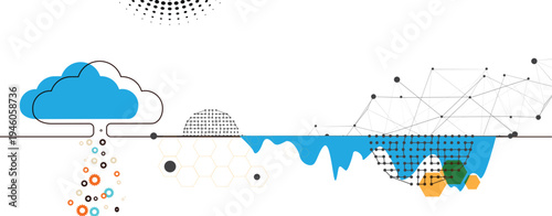 Cloud concept  abstract technology background and network service