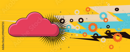 Cloud concept  abstract technology background and network service