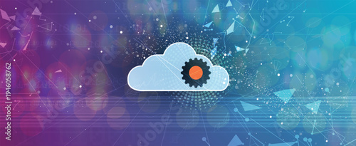 Cloud concept  abstract technology background and network service