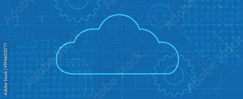 Cloud concept  abstract technology background and network service