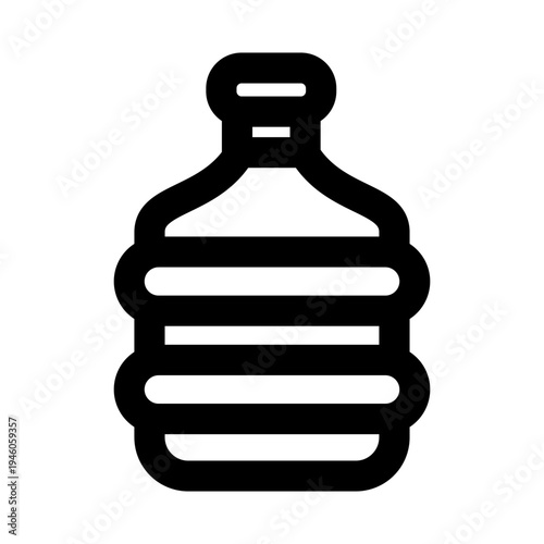 Large water gallon icon. Large water gallon professional line icon with modern office cooler bottle and hydration supply icon.