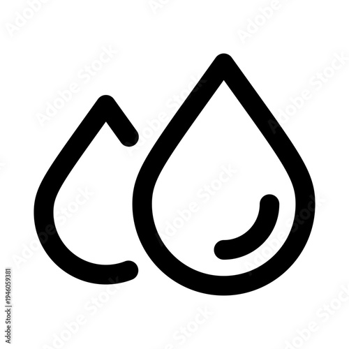 Water droplets icon. Water droplets professional line icon with modern liquid moisture and clean hydration purity icon.