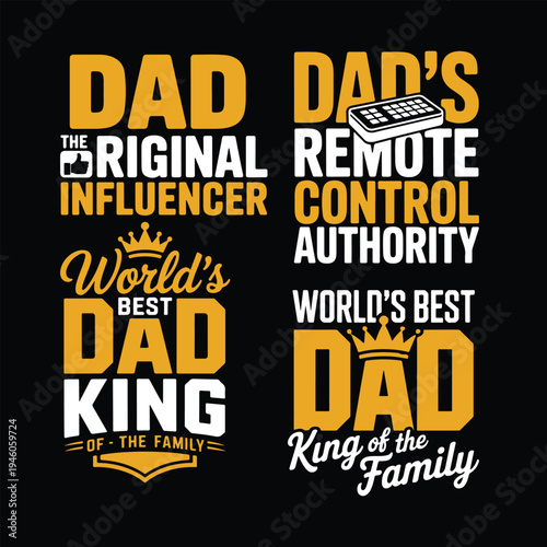 Dad T-Shirt Design Bundle – Funny Father Quotes Typography design Pack