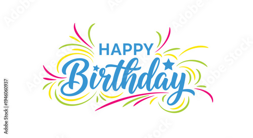 Happy Birthday colorful festive vector illustration
